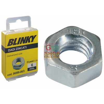 BLINKY DADI IN ACCIAIO ZINCATO BLISTER MM. 6