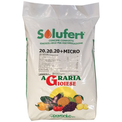 SOLUFERT CONCIME PER FERTIRRIGAZIONE 20.20.20 + MICRO KG. 25