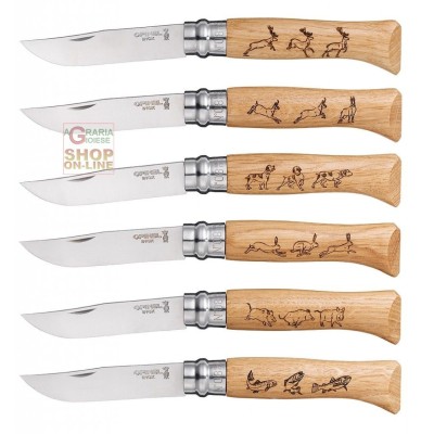 OPINEL SET 6 COLTELLI N. 8 INOX COLLECTION ANIMAL