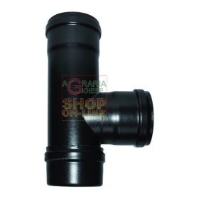 DEVIAZIONI T SMALBO PER STUFA A PELLET F/F MM.1 CON ISPEZIONE DIAMETRO  CM. 8 DEVIAZIONI T SMALBO PER STUFA A PELLET F/F MM.1 CON ISPEZIONE