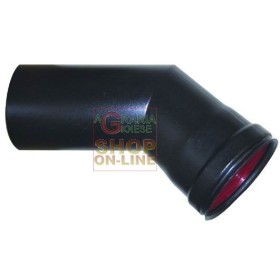 GOMITO SMALBO PELLETS MM. 1 NERO OPACO 45 GRADI DIAM. CM. 8 GOMITO SMALBO PELLETS MM. 1 NERO OPACO 45 GRADI DIAM. CM. 8