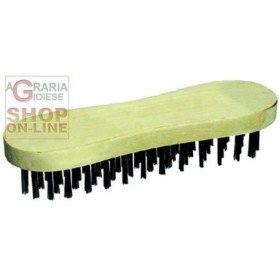 SPAZZOLA IN ACCIAIO A BISCOTTO MANICO IN LEGNO ART. 10 5 RANGHI SPAZZOLA IN ACCIAIO A BISCOTTO MANICO IN LEGNO ART. 10 5 RANGHI