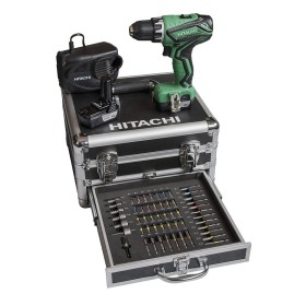 ȘURUBELNIȚĂ DE FORAJ HITACHI DS10DAL CU 2 BATERIE 10.8V LITIU 1.5AH CU KIT 54 BUC. CARCASĂ DIN ALUMINIU ȘURUBELNIȚĂ DE FORAJ HITACHI DS10DAL CU 2 BATERIE 10.8V LITIU
