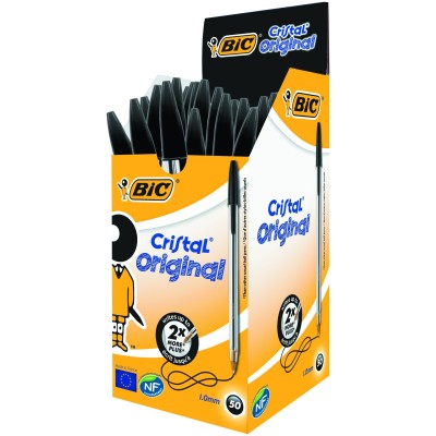 BIC CRISTAL BALLPOINT PEN CU VÂRFUL MM. 1 NEGRU