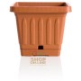 VASO IN PLASTICA QUADRATO BAMA TERRACOTTA CON SOTTOVASO CM. 30