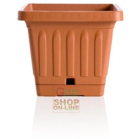 VASO IN PLASTICA QUADRATO BAMA TERRACOTTA CON SOTTOVASO CM. 30 X30 VASO IN PLASTICA QUADRATO BAMA TERRACOTTA CON SOTTOVASO CM. 30