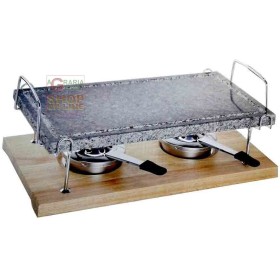 Eva Piatra Naturala cu doua arzatoare si suport cm. 38x22 Eva Piatra Naturala cu doua arzatoare si suport cm. 38x22