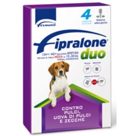 FIPRALONE DUO SPOT PE CAT ANTIPARAZITARRIO PENTRU CANI MEDIU TAGKG LIA. 10 până la 20 buc. 4 FIPRALONE DUO SPOT PE CAT ANTIPARAZITARRIO PENTRU CANI MEDIU