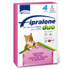 FIPRALONE DUO LA FAȚA LOCULUI PE CAT ANTIPARAZITARERIO PENTRU PISICI PC-URI. 4 FIPRALONE DUO LA FAȚA LOCULUI PE CAT ANTIPARAZITARERIO PENTRU