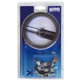 NASTRO FASCETTA MT. 5 MM.9 CON 8 MORSETTI NASTRO FASCETTA MT. 5 MM.9 CON 8 MORSETTI