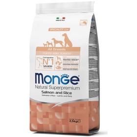 MONGE HRANĂ PENTRU CANI TOATE RASELE DE CROCHETE DE CĂȚELUȘI CU SOMON ȘI OREZ KG. 12 MONGE HRANĂ PENTRU CANI TOATE RASELE DE CROCHETE DE CĂȚELUȘI CU
