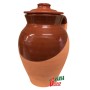 PIGNATA IN TERRACOTTA CON 2 MANICI E COPERCHIO cm. 14x18h.