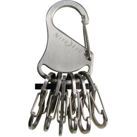 Nite Ize KeyRack Steel Moschettone con Portachiavi inox con 6 S-biner in Acciaio CM. 7,8x3,9x1,2 Nite Ize KeyRack Steel Moschettone con Portachiavi inox con 6