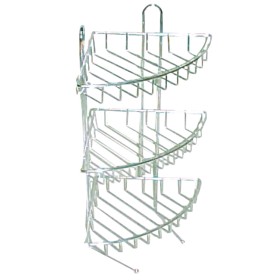 ANGOLIERA A TRE RIPIANI IN ACCIAIO CROMATA ALTEZZA CM. 45