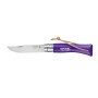 OPINEL CUȚIT N. 7 INOX CU MANICO VIOLET CU ȘIR DE SERTAR