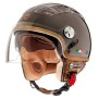 CASCA DE MOTOCICLETA HELMO TURBINE DEMI-JET METALICE BROWN CU