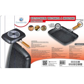 Bistecchiera rettangolare in ghisa cm. 34x24x4,7 con manico