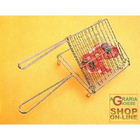 GRATICOLA RIBALTABILE IN FILO DI ACCIAIO CROMATO CON PIEDI CM. 40x45 GRATICOLA RIBALTABILE IN FILO DI ACCIAIO CROMATO CON PIEDI CM.