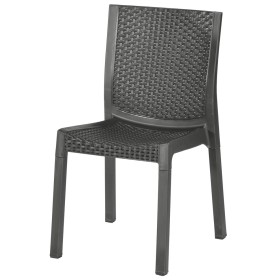 DIMAPLAST SEDIA IN RESINA RHATTAN PANAREA COLORE ANTRACITE