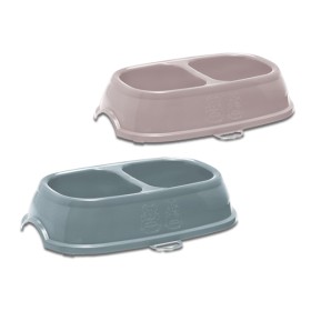 Bol din plastic Pauza 13 pentru caini si pisici cu compartiment dublu cm. 21x13x5h. Bol din plastic Pauza 13 pentru caini si pisici cu compartiment