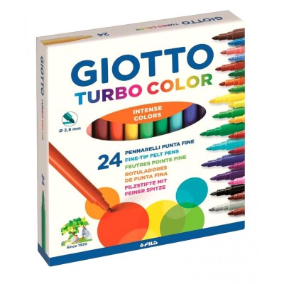 GIOTTO TURBO COLOR MARKERS FINE TIP PC-URI. 24