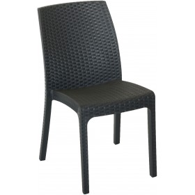 SEDIA IN RESINA ANTIURTO VIRGINIA ANTRACITE CM 47x59x86h.