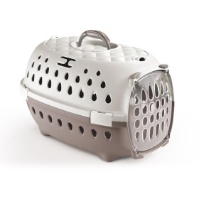 TRASPORTINO PER CANI TRAVEL CHIC TORTORA CHIARO BIANCO cm.