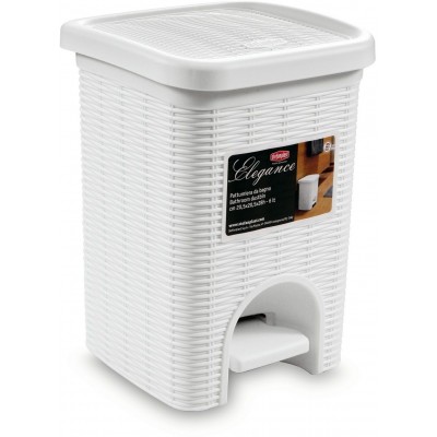 Eleganta Bath Bin cu pedale albe lt. 6