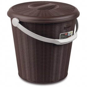 Eleganta răchită termina coșul de gunoi cu capac Moka lt. 10