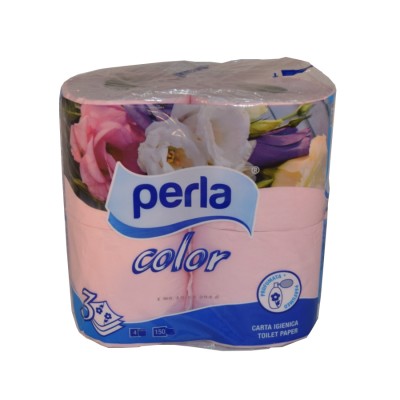 PERLA CARTA IGIENICA COLOR ROSA CONFEZIONE 4 ROTOLI